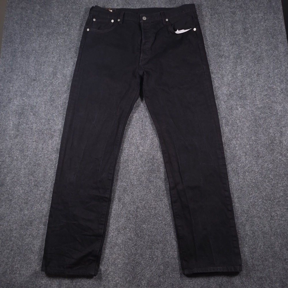 Levis 501 Premium 93 Straight Jeans Mens 36x32 Black Button Fly Denim